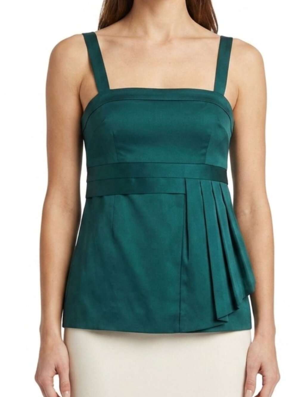 MARC Marc Jacobs Teal/Peacock Pleat Front Cotton Cami- Sz. 2
